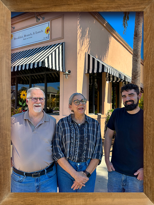 Harry, Lisa and Zach Blair- owners of The Sunflower Bakery and Cafe celebrate the 25th Anniversary