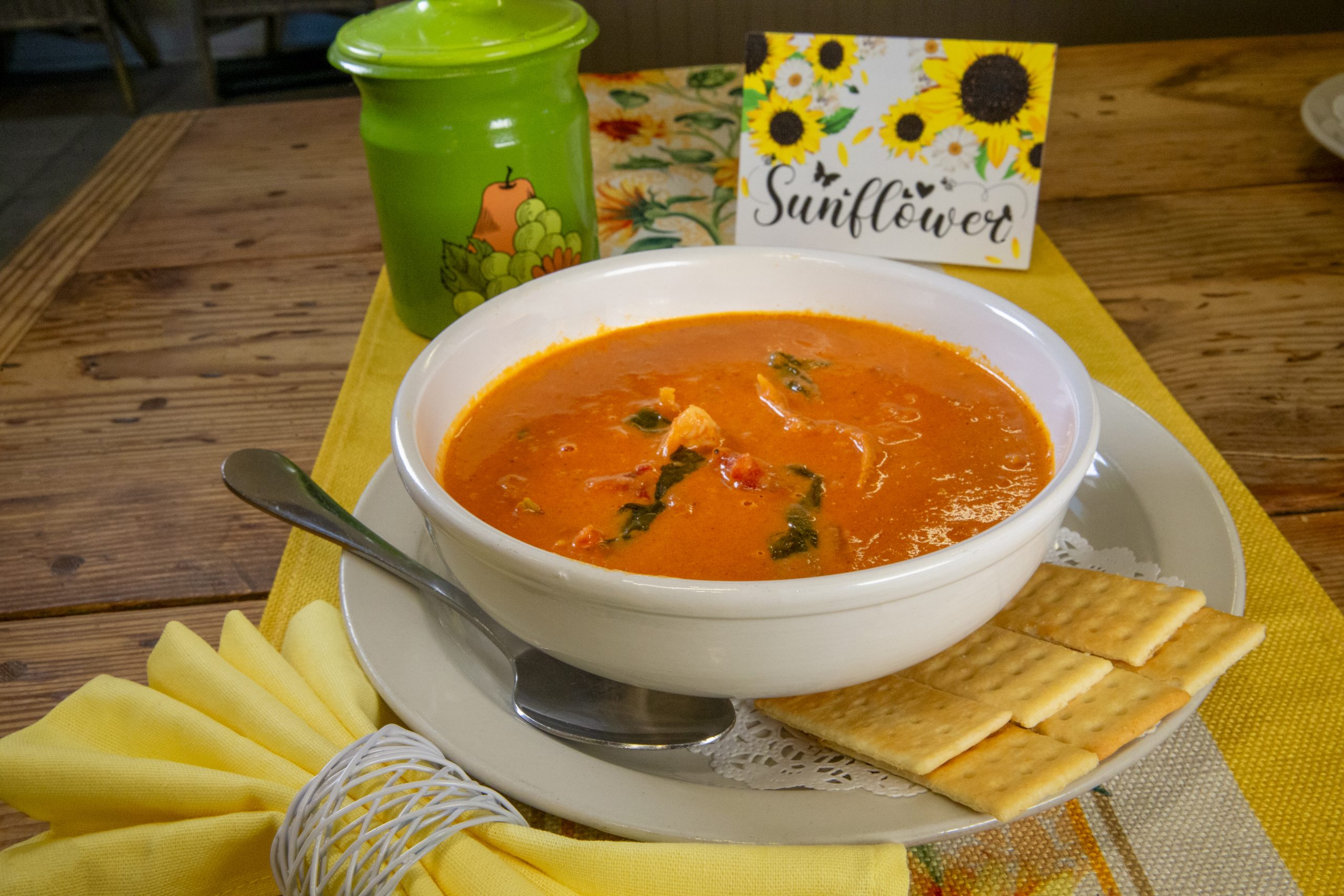 Tomato Basil Soup at Sunflower Bakery and Cafe