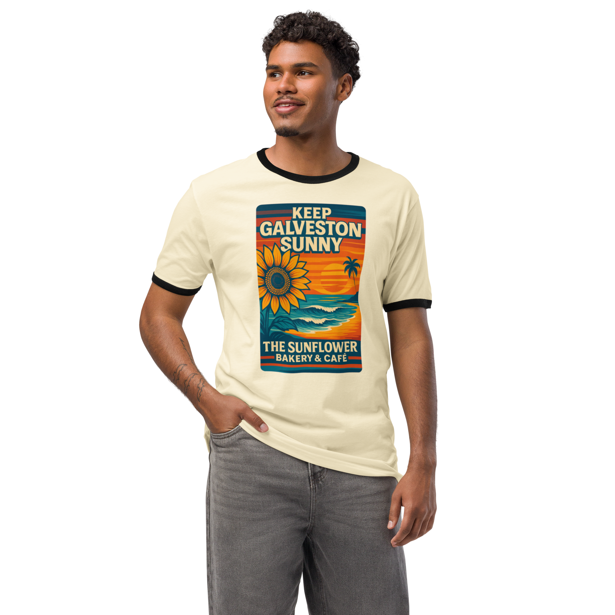 Keep Galveston Sunny Ringer Tee